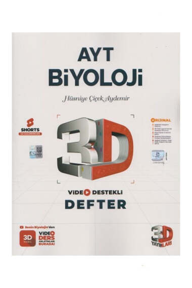 3D Yayınları 2025 AYT Biyoloji Video Destekli Defter - 1