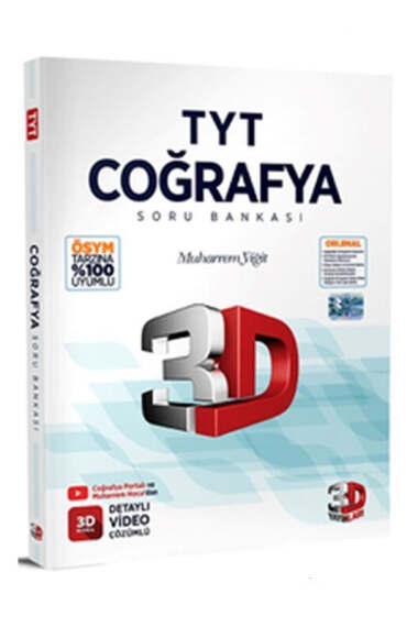 3D Yayınları TYT Coğrafya Tamamı Video Çözümlü Soru Bankası - 1
