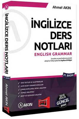 Akın Dil & Yargı Yayınları YDS Grammar İngilizce Ders Notları 51. Baskı - 1