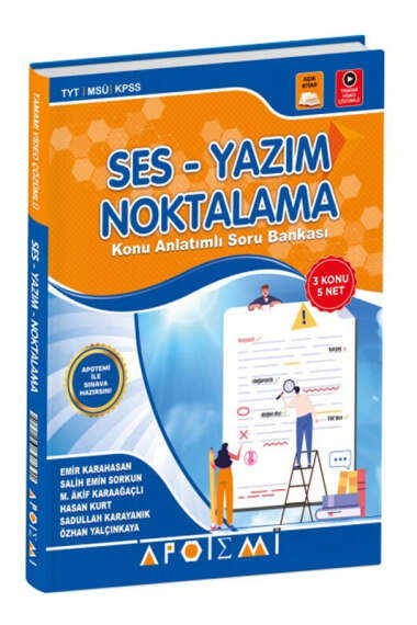 Apotemi Yayınları TYT KPSS MSÜ Ses Yazım Noktalama Konu Anlatımlı Soru Bankası - 1
