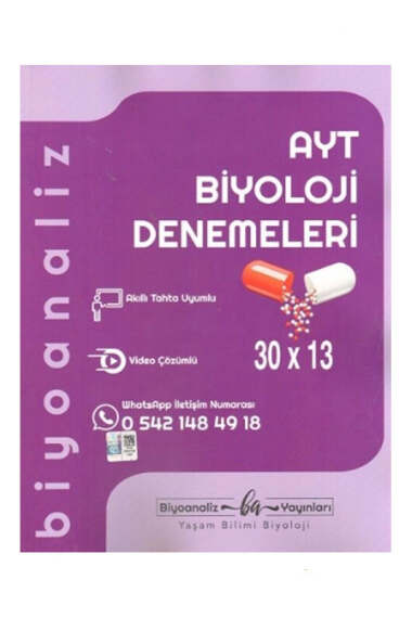 Biyoanaliz Yayınları AYT Biyoloji 30 x 13 Denemeleri - 1