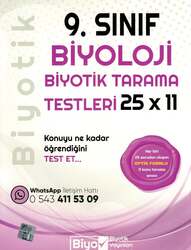 Biyotik Yayınları 9. Sınıf Biyoloji 25 x 11 Biyotik Tarama Testleri - Biyotik Yayınları
