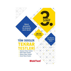 BlokTest Yayınları 3.Sınıf Tüm Dersler Tekrar Testleri - Bloktest Yayınları