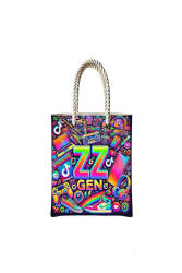 Çantasepette Gen Temalı Fermuarlı Günlük Kullanım Bez Çanta - Çantasepette