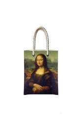 Çantasepette Mona Lisa Orijinal Tablo Temalı Fermuarlı Günlük Kullanım Bez Çanta - Çantasepette