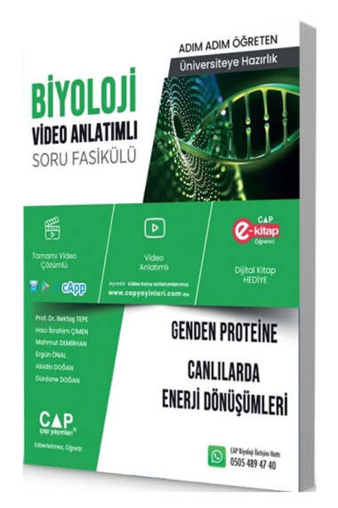 Çap Yayınları TYT-AYT Biyoloji Genden Proteine Canlılarda Enerji Dönüşümleri Soru Fasikülü - 1