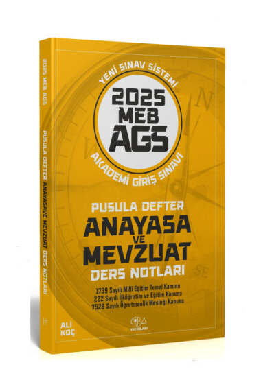 CBA Yayınları 2025 MEB-AGS Anayasa ve Mevzuat Pusula Defter Notları - 1