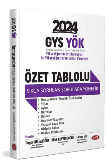 Data Yayınları 2024 YÖK Üst Kuruluşları ile YÖK Personeli GYS Özet Tablolu Sıkça Sorulan Sorulara Yönelik - 1