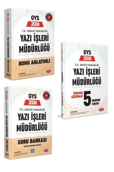 Data Yayınları 2024 GYS Adalet Bakanlığı Yazı İşleri Müdürlüğü Sınavı Hazırlık Seti - 1