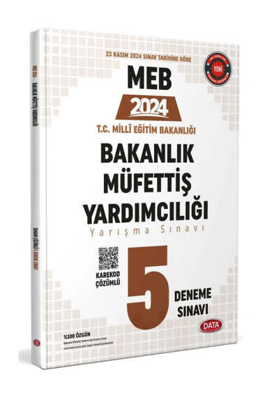 Data Yayınları 2024 MEB Bakanlık Müfettiş Yardımcılığı 5 Deneme Sınavı - 1