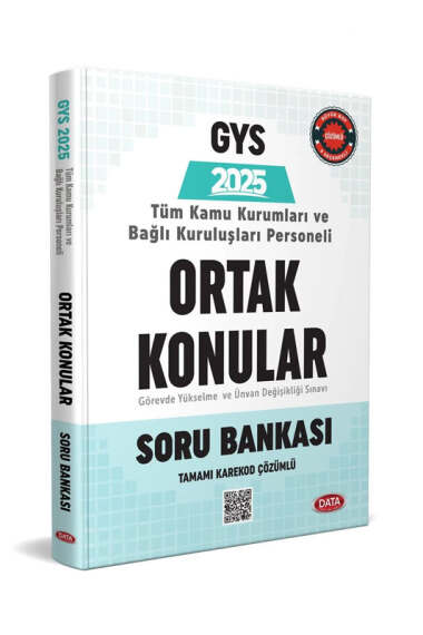 Data Yayınları 2025 GYS Türkiye Kamu Kurumları ve Bağlı Kuruluşları Personeli ve Unvan Değişikliği Ortak Konular Soru Bankası - 1