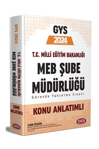 Data Yayınları 2024 Milli Eğitim Bakanlığı Şube Müdürlüğü Konu Anlatımlı - 1