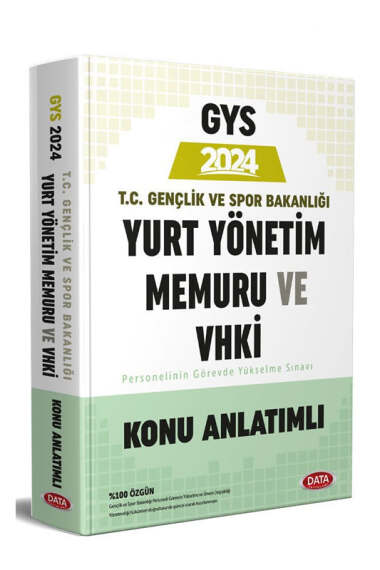 Data Yayınları 2024 T.C Gençlik ve Spor Bakanlığı Yurt Yönetim Memuru ve VHKİ Konu Anlatımlı - 1