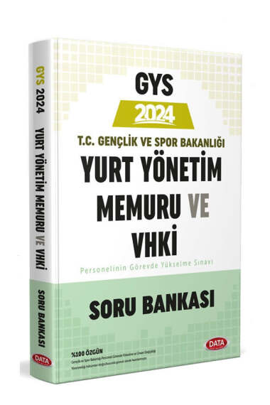 Data Yayınları 2024 T.C Gençlik ve Spor Bakanlığı Yurt Yönetim Memuru ve VHKİ Soru Bankası - 1