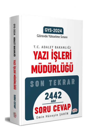 Data Yayınları 2024 Adalet Bakanlığı Yazı İşleri Müdürlüğü Soru-Cevap Son Tekrar - 1