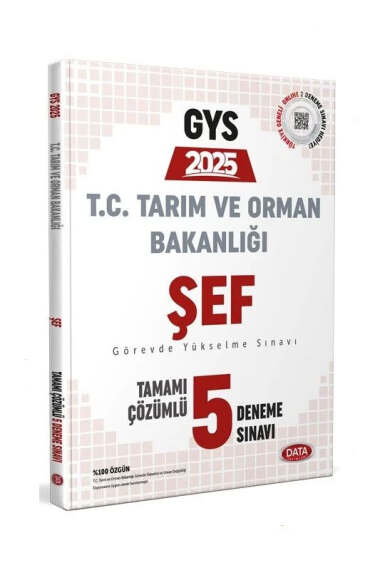 Data Yayınları 2025 GYS T.C Tarım ve Orman Bakanlığı Şef 5 Deneme Sınavı - 1