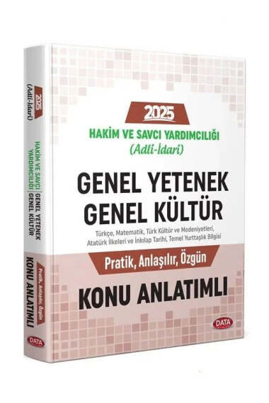 Data Yayınları 2025 Adli-İdari Hakim ve Savcı Yardımcılığı GK-GY Konu Anlatımı - 1