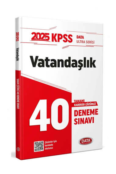 Data Yayınları 2025 KPSS Ultra Serisi Vatandaşlık 40 Deneme Sınavı - 1