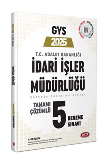 Data Yayınları 2025 Adalet Bakanlığı İdari İşler Müdürlüğü Tamamı Çözümlü 5 Deneme Sınavı - 1