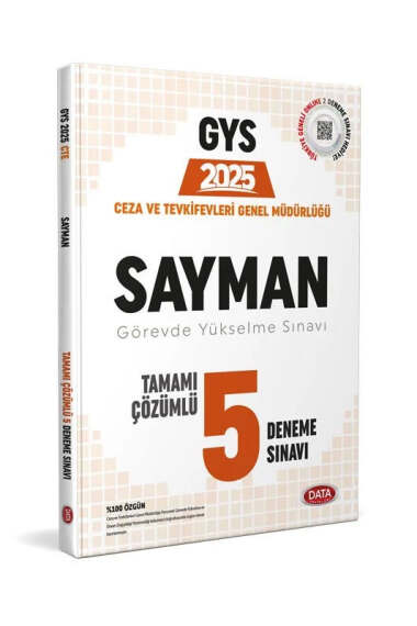 Data Yayınları 2025 GYS Ceza ve Tevkifevleri Sayman Tamamı Çözümlü 5 Deneme Sınavı - 1