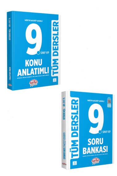 Editör Yayınları 2025 9.Sınıf VIP Tüm Dersler Konu ve Soru Bankası Seti - 1