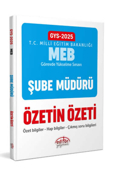 Editör Yayınları 2025 MEB Şube Müdürlüğü Özetin Özeti - 1