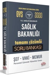 Editör Yayınları 2020 GYS Sağlık Bakanlığı ve Bağlı Kuruluşları Tamamı Çözümlü Soru Bankası - Editör Yayınları