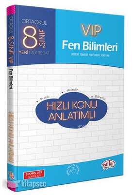 Editör Yayınevi 8. Sınıf VIP Fen Bilimleri Hızlı Konu Anlatımlı - 1