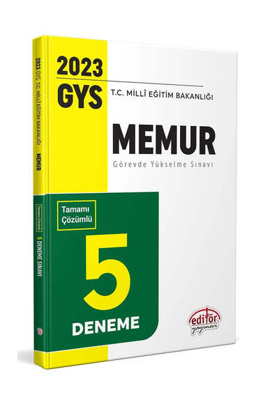 Editör Yayınları 2023 GYS Milli Eğitim Bakanlığı Memur Tamamı Çözümlü 5 Deneme - 1