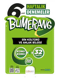 Günay Yayınları 6. Sınıf Bumerang 32 Haftalık Din Kültürü ve Ahlak Bilgisi Denemeleri - Günay Yayınları
