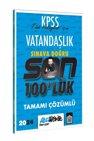 Hocawebde Yayınları KPSS 2024 Vatandaşlık Son 100 lük Tamamı Çözümlü Sorular - 1