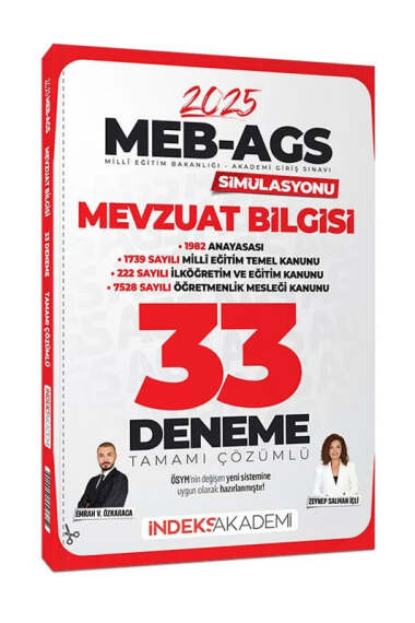 İndeks Akademi 2025 MEB-AGS Simülasyonu Mevzuat Bilgisi 33 Deneme - 1