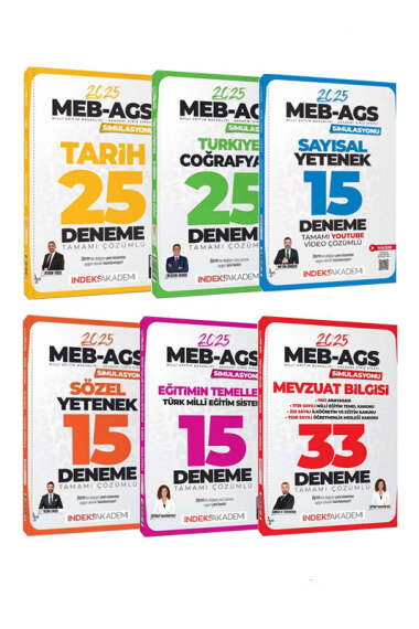 İndeks Akademi 2025 MEB-AGS Tamamı Çözümlü Tüm Dersler Deneme Seti - 1