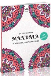 ​Işıltılı Renkler Büyükler İçin Boyama Kitabı Mandala MK Mavi Kalem Yayınları - Mavi Kalem Yayınları