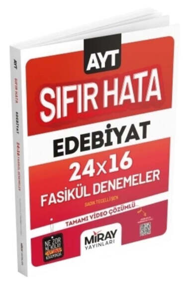 Miray Yayınları AYT Sıfır Hata Edebiyat 24x16 Fasikül Denemeler - 1