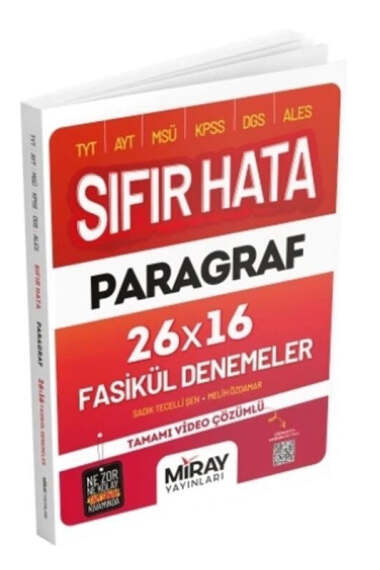 Miray Yayınları TYT-AYT-MSÜ-KPSS-ALES-DGS Sıfır Hata Paragraf 26x16 Fasikül Denemeler - 1