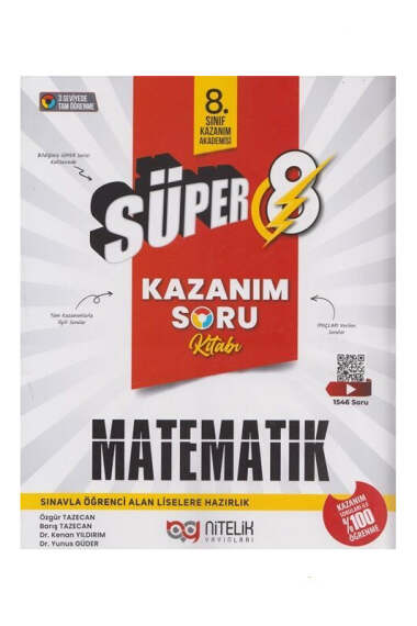 Nitelik Yayınları 8. Sınıf Matematik Süper Kazanım Soru Kitabı - 1