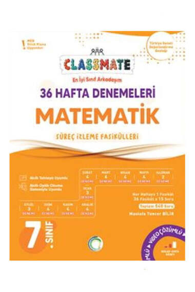 Okyanus Yayınları 7. Sınıf Matematik Classmate 36 Hafta Denemeleri - 1