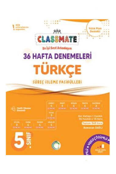 Okyanus Yayınları 5. Sınıf Türkçe Classmate 36 Hafta Denemeleri - 1