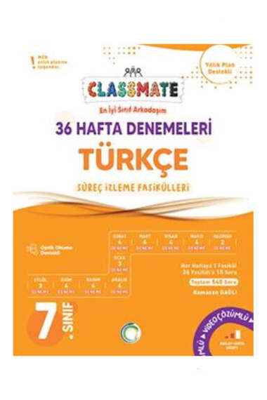 Okyanus Yayınları 7. Sınıf Türkçe Classmate 36 Hafta Denemeleri - 1