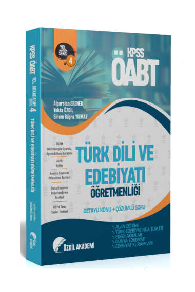 Özdil Akademi Yayınları ÖABT Türk Dili ve Edebiyatı 4.Kitap Alan Eğitimi Konu Anlatımlı Soru Bankası - 1