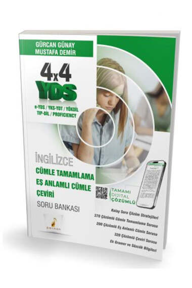 Pelikan Yayınları YDS İngilizce 4x4 Cümle Tamamlama Eş Anlamlı Cümle Çeviri Soru Bankası - 1