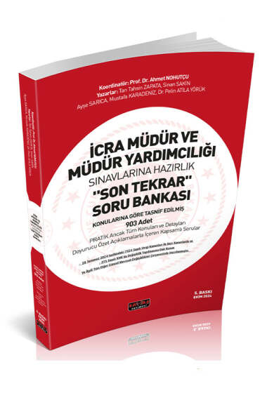 Savaş Yayınları 2024 İcra Müdür ve Müdür Yardımcılığı Son Tekrar Soru Bankası 5.Baskı (Ahmet Nohutçu) - 1