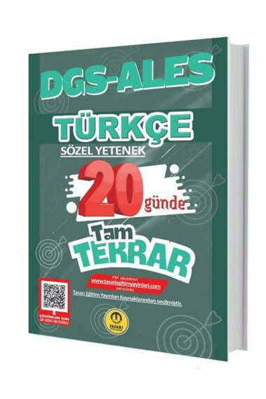 Tasarı Yayınları DGS-ALES Türkçe Sözel Yetenek 20 Günde Tam Tekrar Soru Bankası - 1
