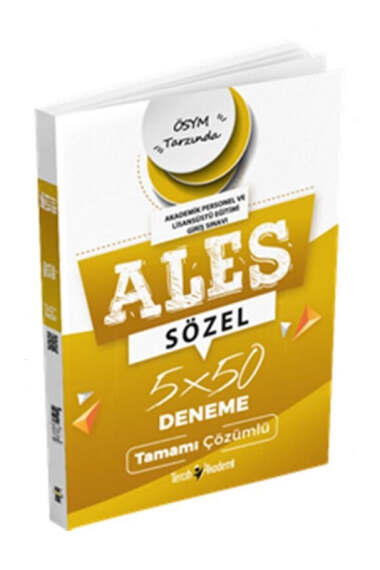 Tercih Akademi Yayınları 2025 ALES Sözel 5x50 Tamamı Çözümlü Deneme Sınavı - 1