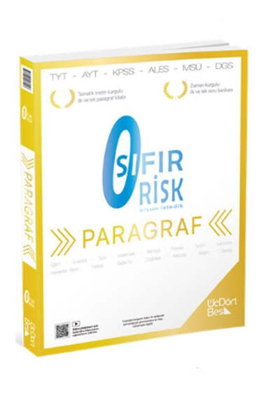 ÜçDörtBeş Yayınları 2026 TYT-AYT-KPSS-ALES-DGS-MSÜ Sıfır Risk Paragraf Soru Bankası - 1