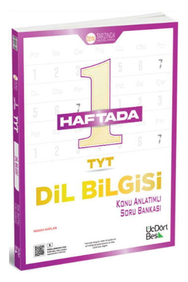 ÜçDörtBeş Yayınları TYT 1 Haftada Dil Bilgisi Konu Anlatımlı Soru Bankası - 1