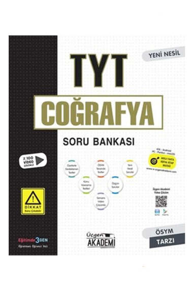 Üçgen Akademi Yayınları 2024 TYT Coğrafya Soru Bankası - 1