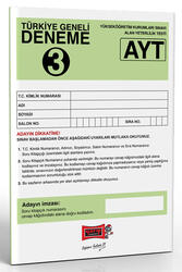 Yargı Yayınları AYT Türkiye Geneli Deneme 3 - Yargı Yayınları