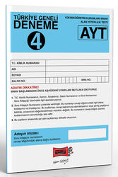 Yargı Yayınları AYT Türkiye Geneli Deneme 4 - Yargı Yayınları